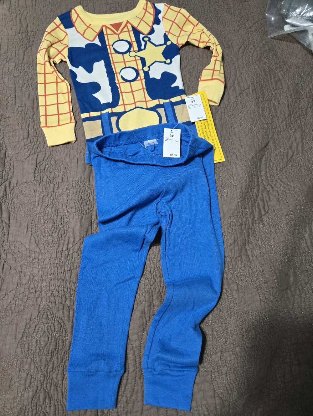 Disney Toy Story Cowboy Woody Costume PJ Set, choose size toddler 2T or 3T - Picture 8 of 10